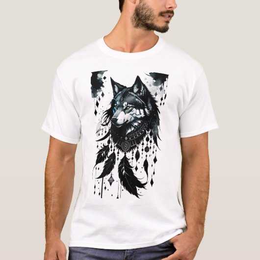 Wolf, Raubfisch, Träumer, Amulet, Talisman T-Shirt (Vorderseite)