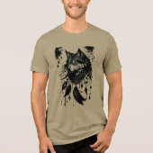 Wolf, Raubfisch, Träumer, Amulet, Talisman Tri-Blend Shirt (Vorderseite)
