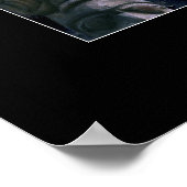 Wolf, Ravens, Totem Pole & Aurora Art Poster (Ecke)