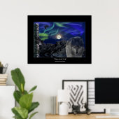 Wolf, Ravens, Totem Pole & Aurora Art Poster (Heimbüro)