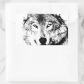 Wolf Rechteckiger Aufkleber (Tasche)