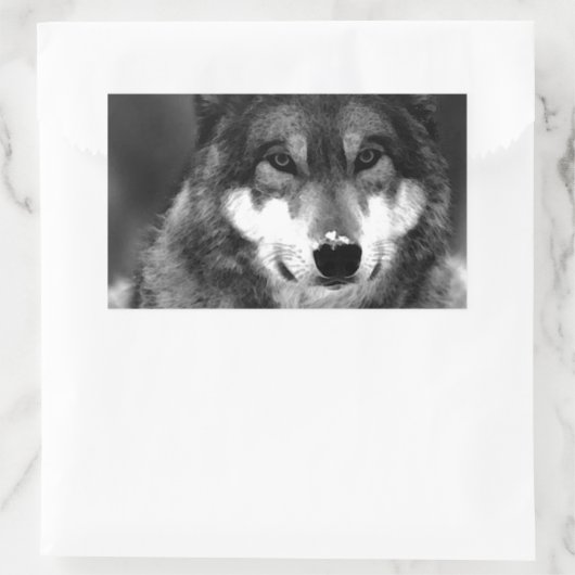 Wolf Rechteckiger Aufkleber (Tasche)