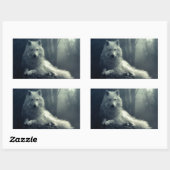 Wolf Rechteckiger Aufkleber (Blatt)