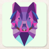 Wolf Rechteckiger Pappuntersetzer (Vorderseite)