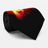 Wolf & Red Moon Custom Krawatte (Gerollt)