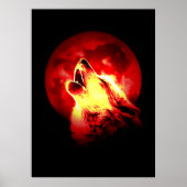 Wolf & Red Moon Poster (Vorne)