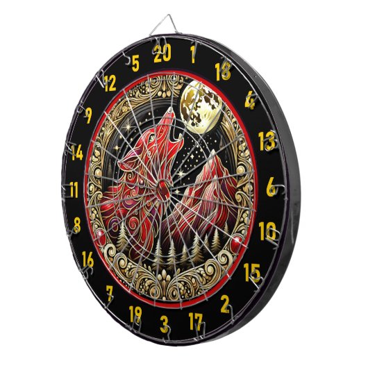 Wolf reflektiert die Freiheit und den Power Dartscheibe (Vorderseite rechts)