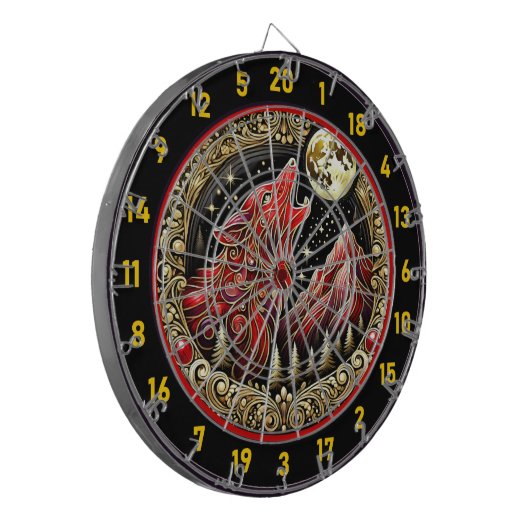 Wolf reflektiert die Freiheit und den Power Dartscheibe (Vorderseite Links)