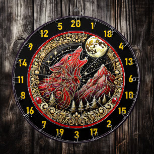 Wolf reflektiert die Freiheit und den Power Dartscheibe