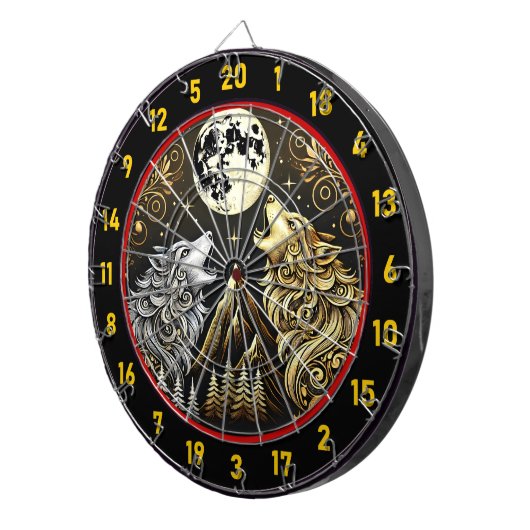 Wolf reflektiert die Freiheit und den Power Dartscheibe (Vorderseite rechts)