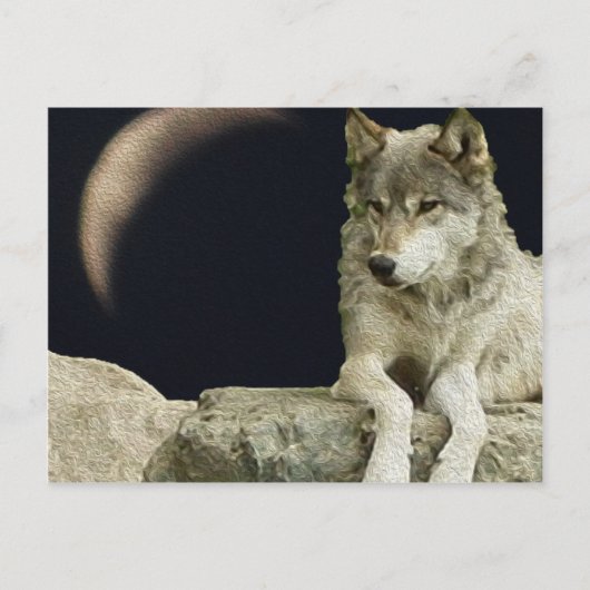 Wolf Relaxing Postkarte (Vorderseite)