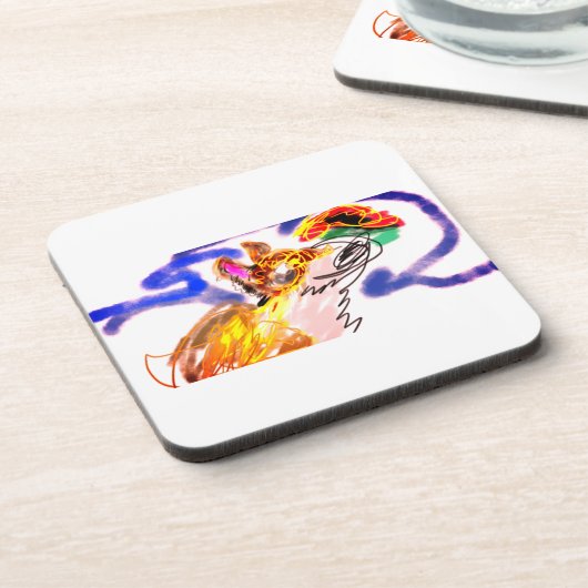 Wolf-Rennen Herbst Getränkeuntersetzer (Linke Seite)