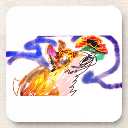 Wolf-Rennen Herbst Getränkeuntersetzer (Vorderseite)