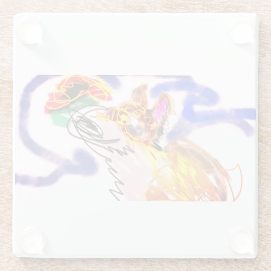 Wolf-Rennen Herbst Glasuntersetzer (Rückseite)