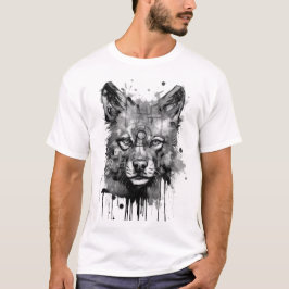 Wolf Retro Bold Drip Art Wolf im Vintage-Stil T-Shirt