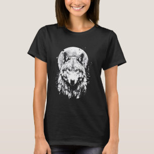 Wolf Retro-Design Moon Gray Howling beunruhigt T-Shirt