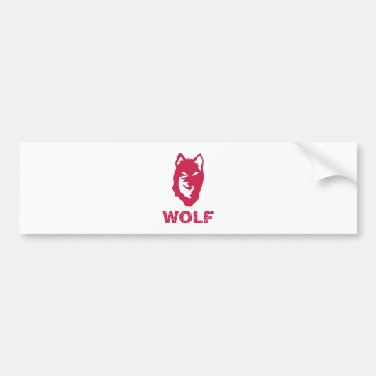 Wolf (rot) autoaufkleber (Vorne)