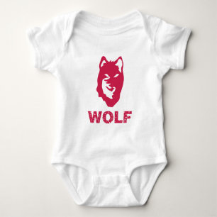 Wolf (rot) baby strampler