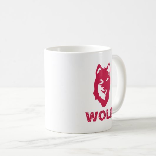 Wolf (rot) kaffeetasse (VorderseiteRechts)