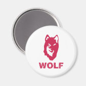 Wolf (rot) magnet (Vorderseite/Rückseite)