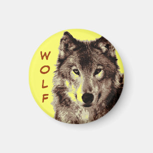 Wolf Round Magnet