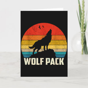 Wolf Rudel heulende Wölfe Liebhaber Vintage Sonnen Karte