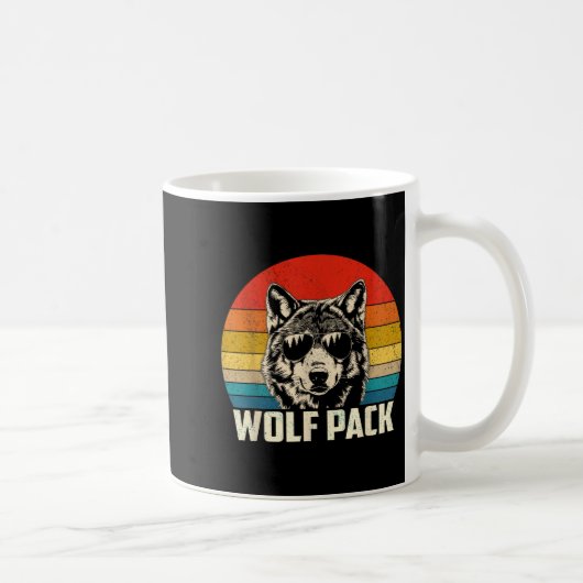 Wolf-Rudel Männer heulender Wolf Frauen Kinder Leb Kaffeetasse (Rechts)