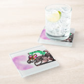 Wolf run in autumn glasuntersetzer (Schrägansicht)