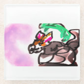 Wolf run in autumn glasuntersetzer (Vorderseite)