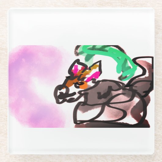 Wolf run in autumn glasuntersetzer (Vorderseite)