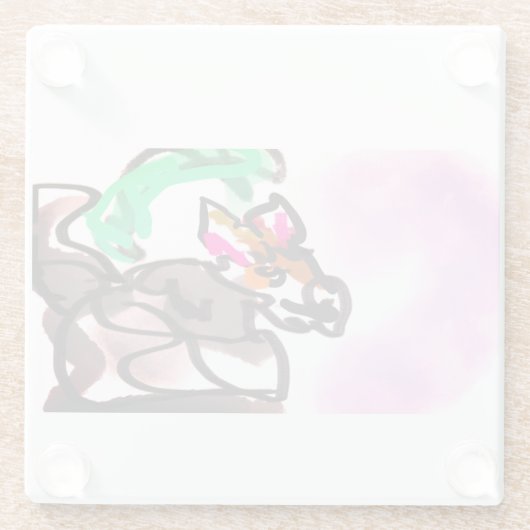 Wolf run in autumn glasuntersetzer (Rückseite)