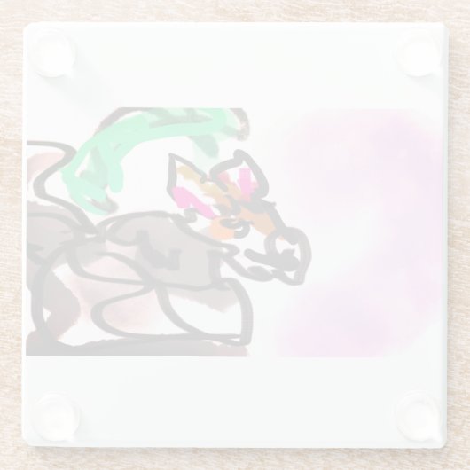 Wolf run in autumn glasuntersetzer (Rückseite)