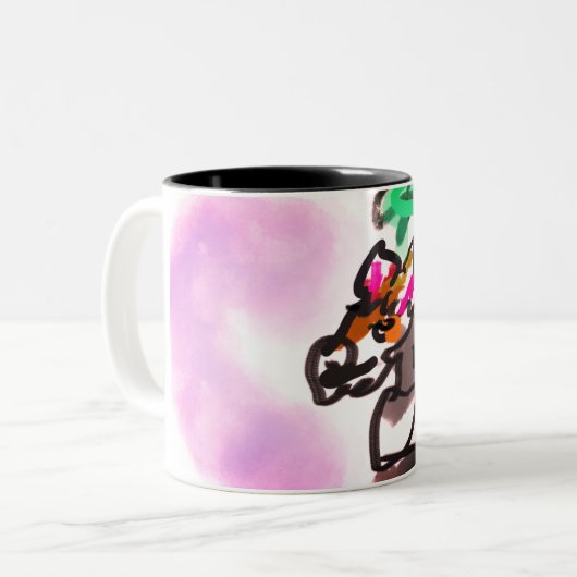 Wolf run in autumn zweifarbige tasse (Vorderseite Links)