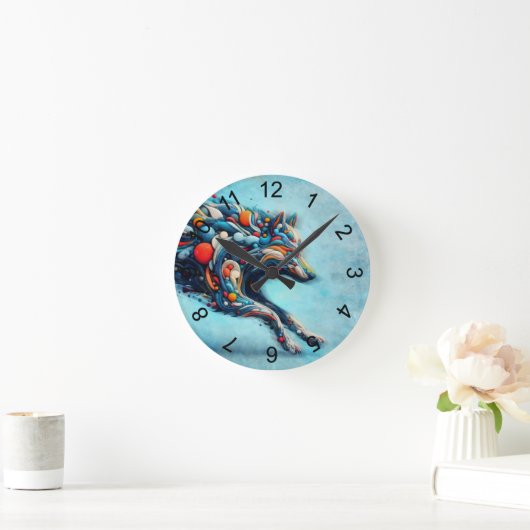 Wolf Runde Wanduhr (Zuhause)