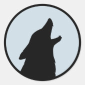 Wolf Runder Aufkleber (Vorderseite)