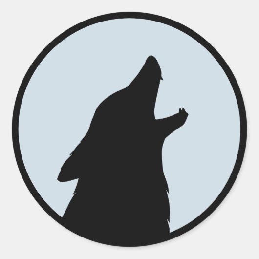 Wolf Runder Aufkleber (Vorderseite)