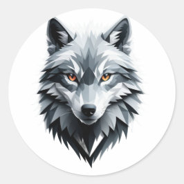 Wolf Runder Aufkleber