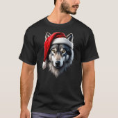 Wolf Santa Christmas Funny New Year Xmas Party Chr T-Shirt (Vorderseite)