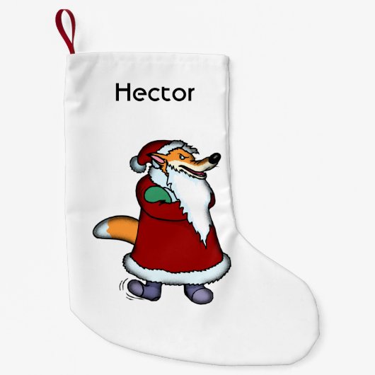 Wolf Santa Claus Name Kleiner Weihnachtsstrumpf (Vorderseite)