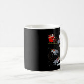 Wolf Santa Sleigh Flying Funny Magical Christmas P Kaffeetasse (VorderseiteRechts)