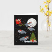 Wolf Santa Sleigh Flying Funny Magical Christmas P Karte (Gelbe Blume)