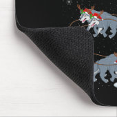 Wolf Santa Sleigh Flying Funny Magical Christmas P Mousepad (Ecke)