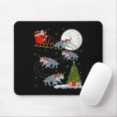 Wolf Santa Sleigh Flying Funny Magical Christmas P Mousepad (Mit Mouse)