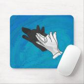 Wolf Schatten auf Blau Mousepad (Mit Mouse)