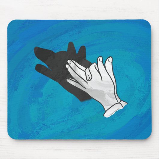 Wolf Schatten auf Blau Mousepad (Vorne)