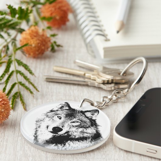 Wolf Schlüsselanhänger (Vorderseite rechts)