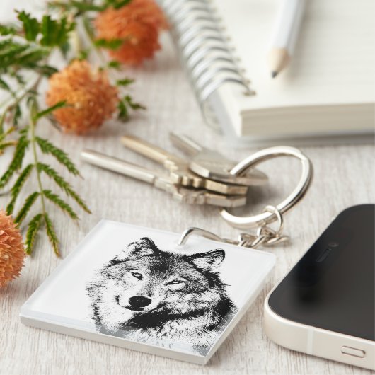 Wolf Schlüsselanhänger (Vorderseite rechts)