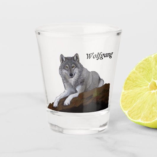 Wolf Schnapsglas (Vorderseite)