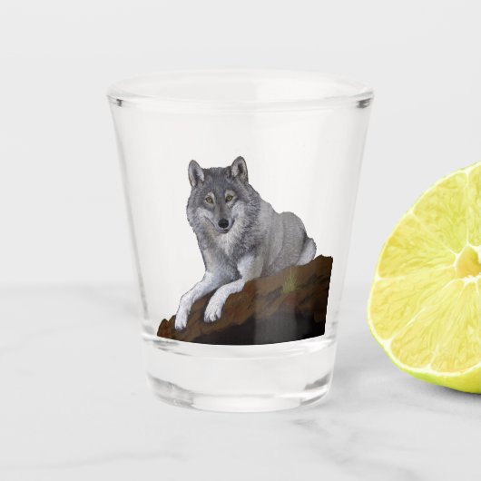 Wolf Schnapsglas (Vorderseite)