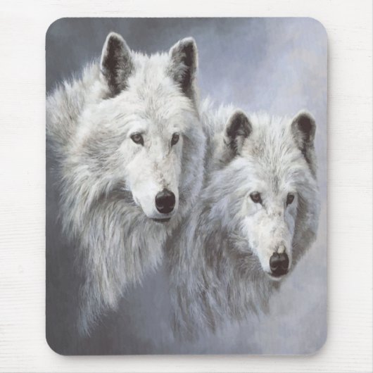 Wolf-Schnee-Freunde Mousepad (Vorne)